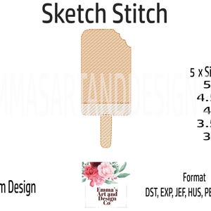 Ice Cream Embroidery Design, Cone Machine Embroidery, Ice Cream Cone Machine Embroidery, BBQ Machine Embroidery, Sketch Stitch 5 Sizes