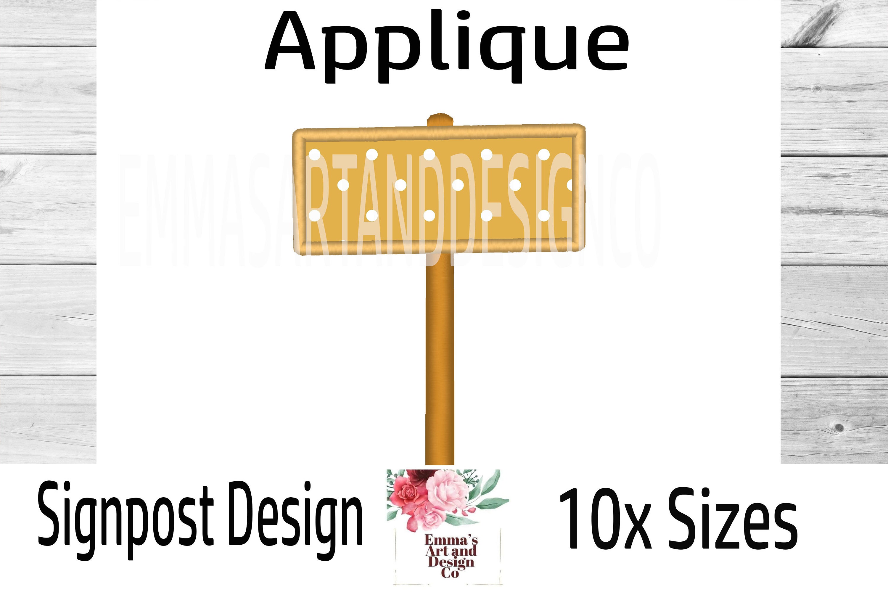 Designer Street Sign Embroidery Design