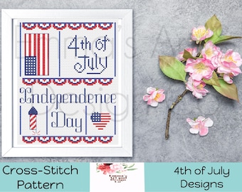 4th of July Cross Stitch Patterns, Popsicle Cross-Stitch Pattern, Summer Cross Stitch, Cute Cross Stitch, Independence Day Cross Stitch