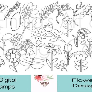 Flower Digital Stamps, Flower PNG Clipart, Floral Clipart Image’s, Digital Clipart, Flower Illustration, Mothers Day Clipart, Floral Design