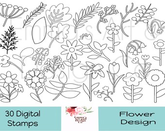 Flower Digital Stamps, Flower PNG Clipart, Floral Clipart Image’s, Digital Clipart, Flower Illustration, Mothers Day Clipart, Floral Design