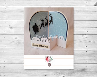 3D Christmas Card SVG Template for Cricut (Digital Download)