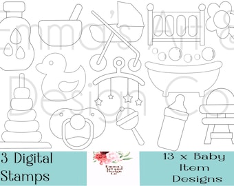Sellos digitales para bebés, sellos digitales para bebés, imágenes prediseñadas de bebés, imágenes prediseñadas de bebés lindos, archivos PNG, imágenes prediseñadas de recién nacidos, imágenes prediseñadas de baby shower, bebé básico