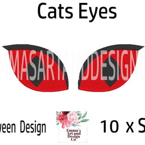 Cat Eyes Embroidery Design,  Halloween Cat Eyes Embroidery, Halloween Embroidery Design, Eye Design, 10 Sizes, Halloween Cat, Cat Face, Face