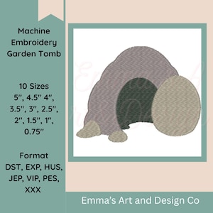 Easter Garden Tomb Machine Embroidery Design, Christian Resurrection, Empty Stone, Religious, Church, Tomb File