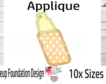 Foundation Machine Embroidery Design, Makeup Machine Embroidery Design, Mother's Day Design, Applique Design, 10xSizes, Cosmetics Applique