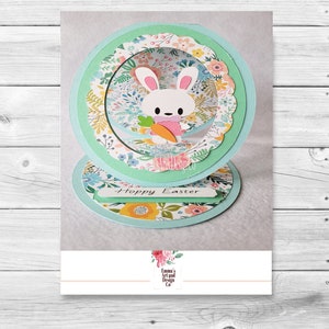 Modèle de carte SVG Joyeuses Pâques, fichier de coupe de Pâques pour Cricut, modèle SVG de Joyeuses Pâques, fichier de coupe de carte de Pâques Hoppy, Pâques SVG, carte de chevalet