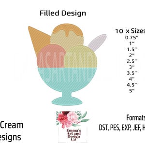 Ice Cream Embroidery Design, Cone Machine Embroidery, Ice Cream Cone Machine Embroidery, BBQ Machine Embroidery, Mini Designs 10 Sizes