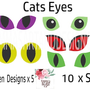 Cat Eyes Embroidery Design,  Halloween Cat Eyes Embroidery, Halloween Embroidery Design, Eye Design, 10 Sizes, Halloween Cat, Cat Face, Face