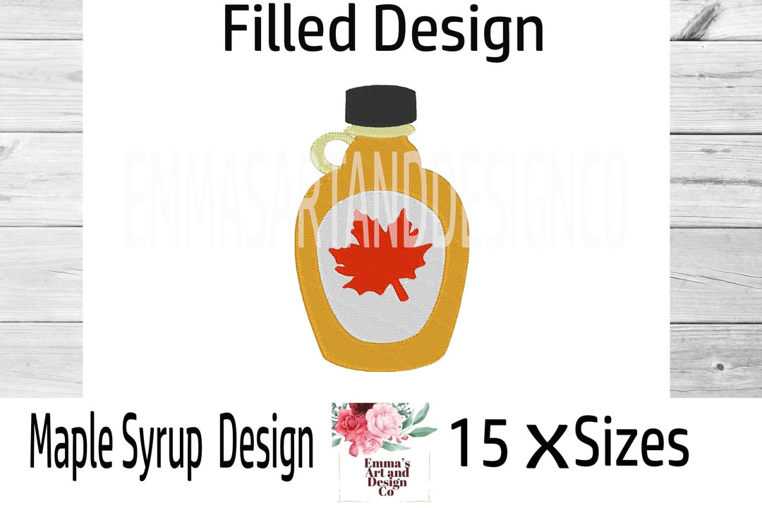 Maple Syrup Bottle Machine Embroidery Design, Maple Syrup Machine