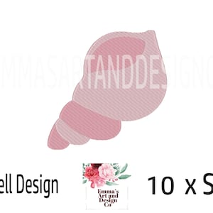 Puede incluir: Diseño de concha rosa con un patrón a rayas. El diseño está disponible en 10 tamaños. Shell Design, Emma's Art and Design Co.
