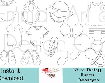 Sellos digitales para bebés, sellos digitales para bebés, imágenes prediseñadas de bebés, imágenes prediseñadas de bebés lindos, archivos PNG, imágenes prediseñadas de recién nacidos, imágenes prediseñadas de baby shower, bebé básico