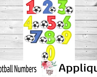 Football Numbers Machine Embroidery, Soccer Number Applique, Football Design, Soccer Design, Sport Embroidery Design, Soccer Embroidery