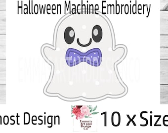 Spooky Halloween Embroidery Pattern, Boy Ghost Embroidery Machine, Halloween Ghost Machine Embroidery Designs, 10 x Ghost Applique Sizes