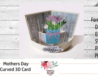 Mothers Day Card SVG, Mothers Day Card Template, Greeting Card SVG, Card Template svg, Card for Cricut Svg Files for Cricut, 3D Card, 3D SVG