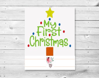 Machine Embroidery Christmas Design, Machine Embroidery My First Christmas, My First Christmas Machine Embroidery Design, My First Christmas