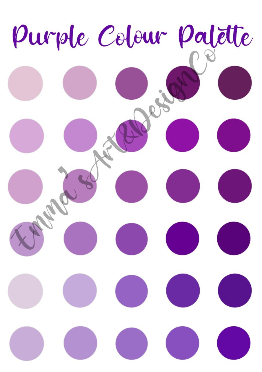 30 Purple Color Palette Colour Procreate app iPad Color | Etsy