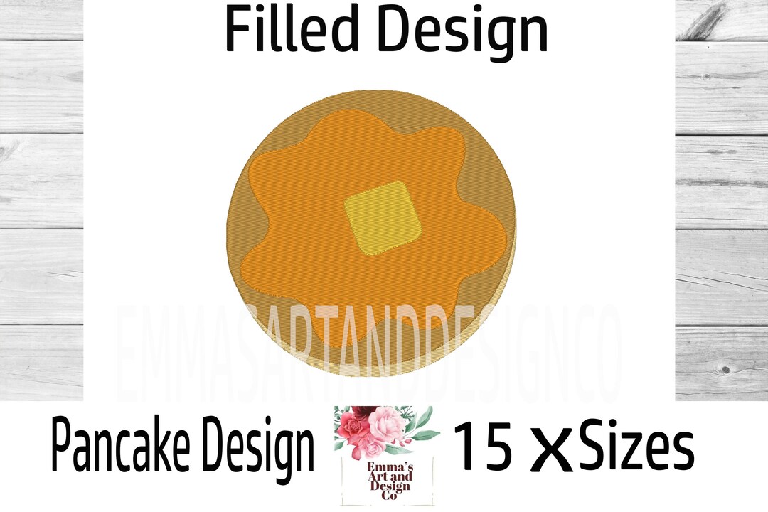 Pancake Machine Embroidery Design Pancake Embroidery Design Etsy
