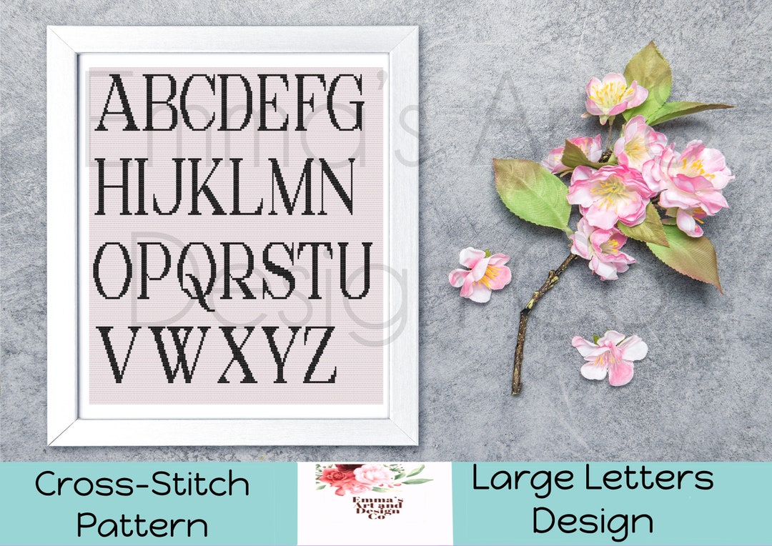 Large Alphabet Cross Stitch Pattern, Modern Cross-stitch Pattern, Cross ...
