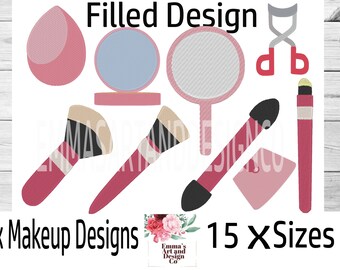 Makeup Machine Embroidery Design, Makeup Bundle Machine Embroidery Design, Machine Embroider Makeup, Mother's Day Design-9xDesigns 15xSizes