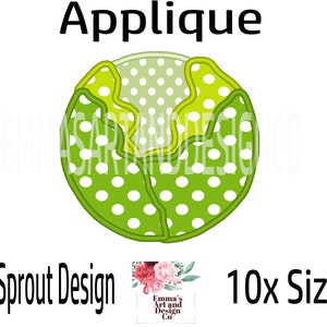 Brussel Sprout Machine Embroidery Design, Machine Embroidery Brussel Sprout, Applique Sprout Design, 10xSizes, Sprout Machine Embroidery