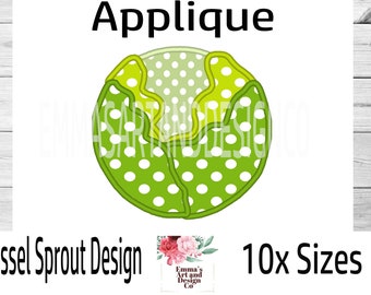 Conception de broderie de machine de chou de Bruxelles, broderie de machine chou de Bruxelles, conception de germe d’applique, 10xsizes, broderie de machine de germe