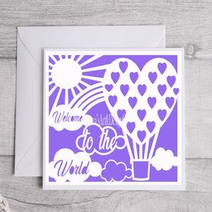 Cartão Svg para recém-nascidos, arquivos Svg para Cricut, cartão Svg de boas-vindas ao mundo, cartão de nascimento para Cricut, cartão Svg para bebês, arquivo de corte Svg para bebês, Svg para Cricut