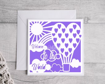 Welcome to the World Card SVG, Newborn Baby, Cricut Cut File (Digital Download)