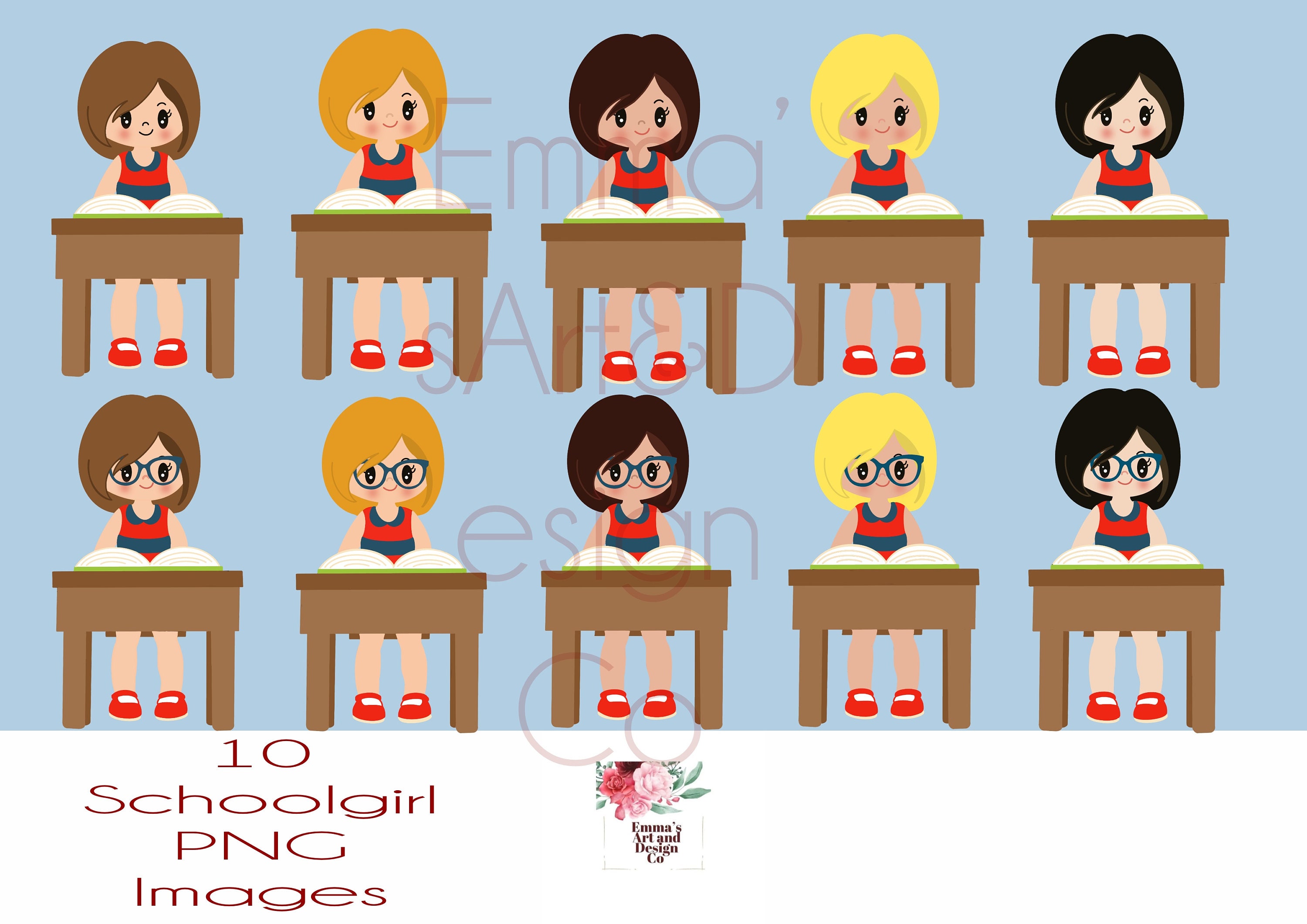 Schoolgirl Clipart School Clipart Schoolgirl Clip Art - Etsy