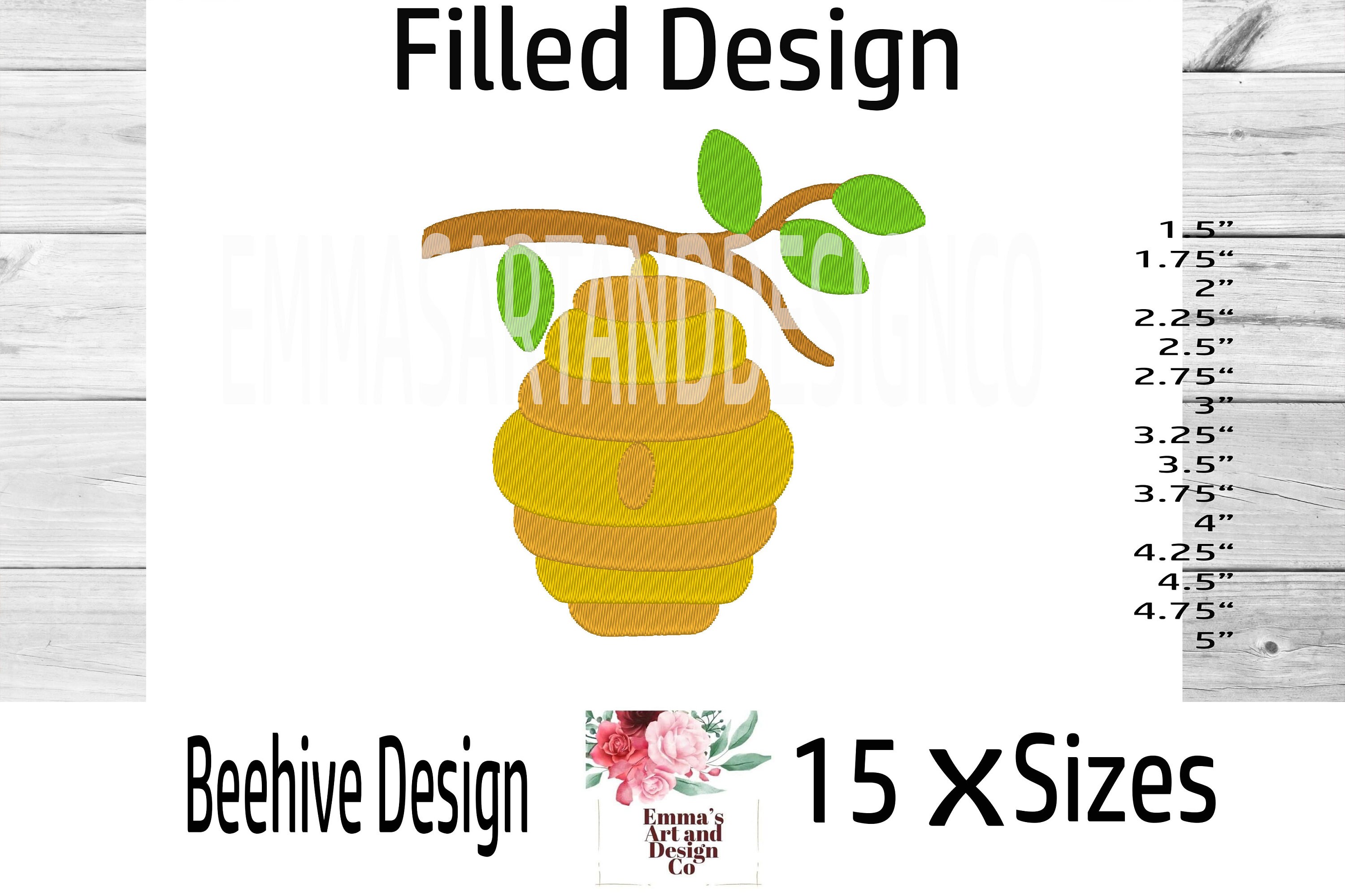 Beehive Machine Embroidery Design, Bumblebee Hive Machine Embroidery ...