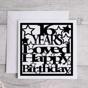 Happy Birthday 16th Card SVG, Happy 16th Birthday svg, Happy Birthday svg, Birthday Card svg, Birthday Cut File, Birthday Card for CricutSvg