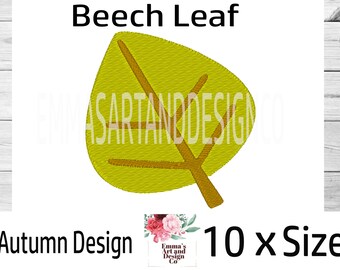 Leaf Machine Embroidery Design, Fall Machine Embroidery Design, Machine Embroidery, Beech Leaf, Autumn Embroidery Pattern, 10-Sizes, Leaves