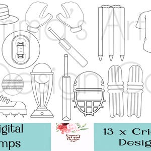Cricket Clipart, Sport Clipart, Digital Stamps, Commercial Use Clip Art, Cricket ball, Cricket Bat, Sport, Wicket, Cricket, Father’s Day