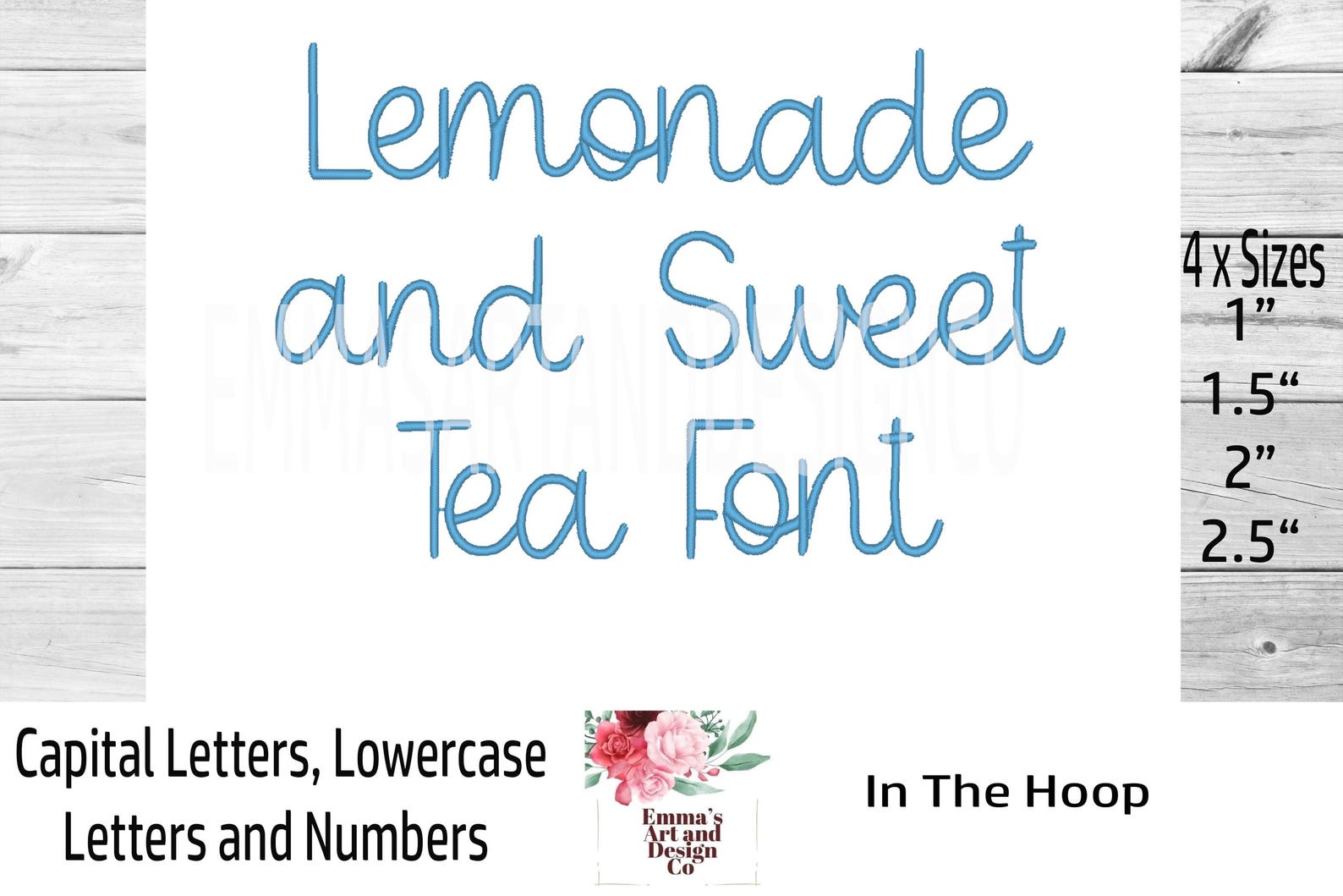 Tea In Cursive Script Machine Embroidery Font , Machine Embroidery Design , Cursive BX ...