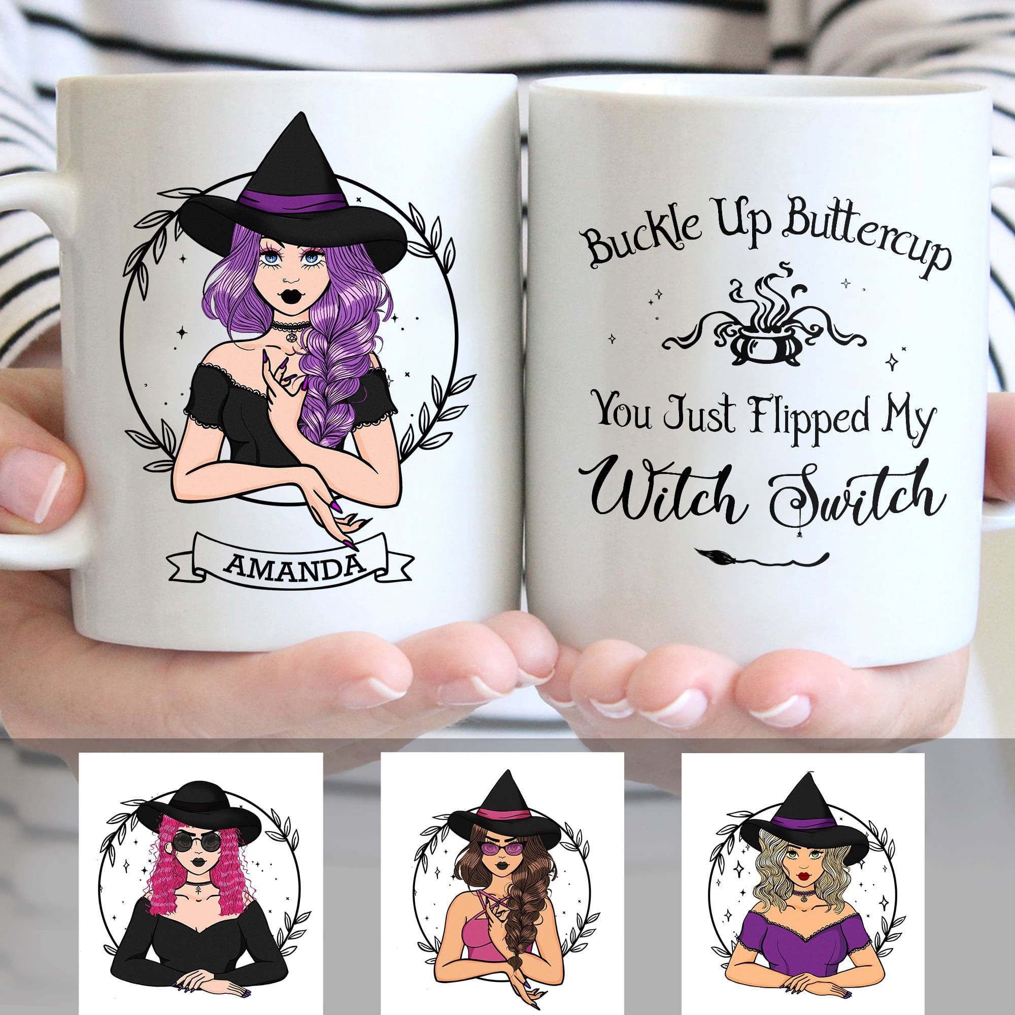 Personalized Witch Mug Buckle Up Buttercup Halloween Mug Etsy