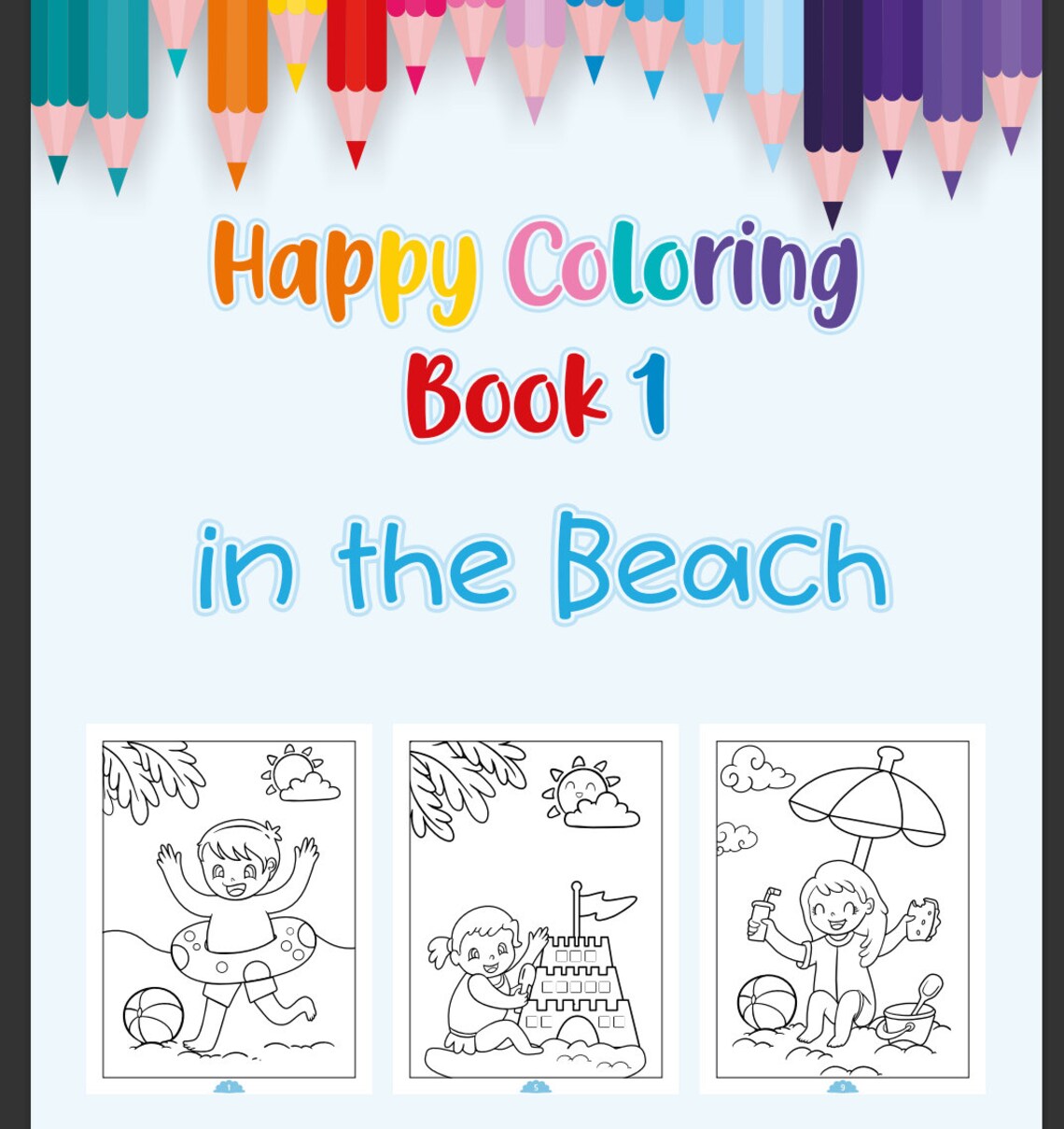 Coloring Book Pages (beach/animals) - Etsy UK