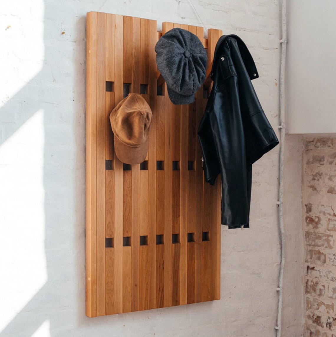 100 Natural Wood Wall hanger for clothes Wall coat hanger Etsy