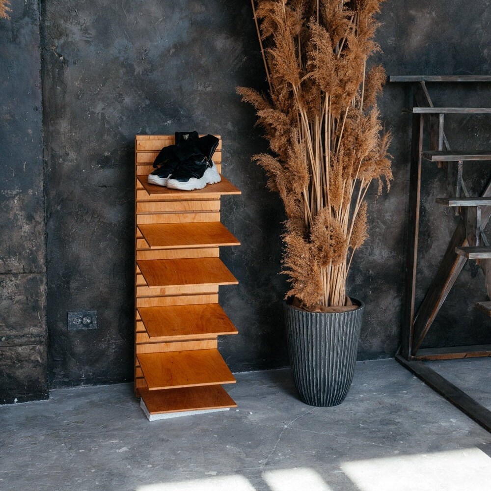 Organizador de zapatos de madera armario de zapatos banco de | Etsy