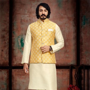 Light yellow kurta white pajama hotsell