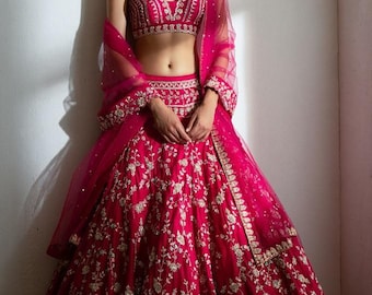 Hot Pink lehenga choli indian wedding wear lengha choli ready to wear chaniya choli bridesmaids lahanga choli custom made indian outfit