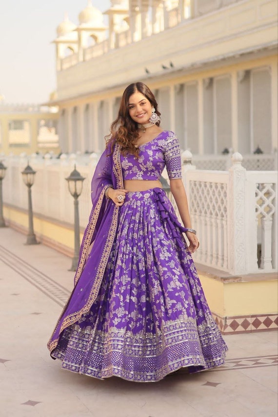 Purple Lehenga Choli for Women Banarasi Lehengas Indian Wedding Wear Lehengas Bridal Party Wear Wedding Guest Lehengas Bridesmaids Lehengas Etsy