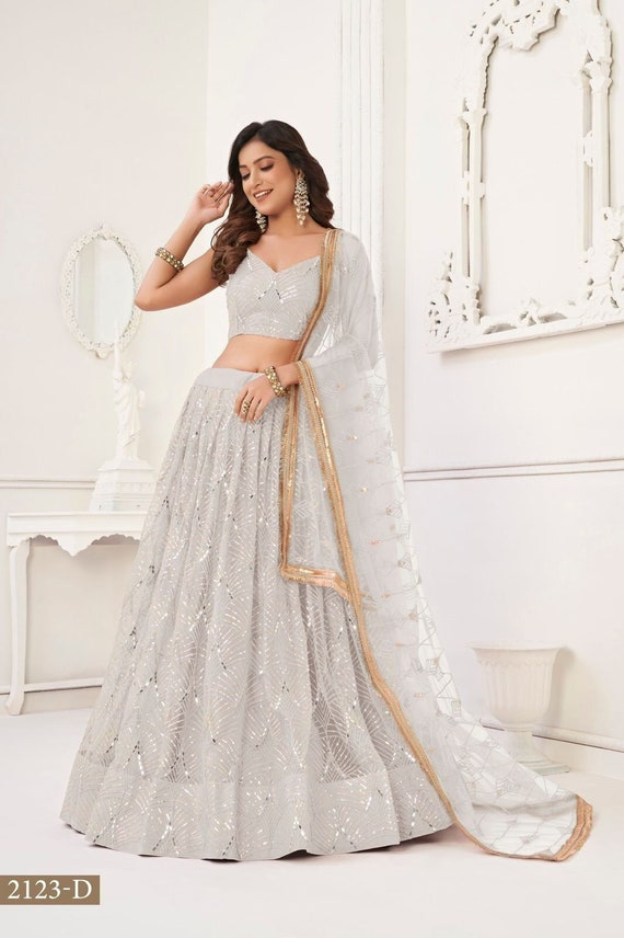 sachin and babi light blue dress Shop Designer Grey Lehenga Choli For Indian Wedding And Pakistani Festival M (38