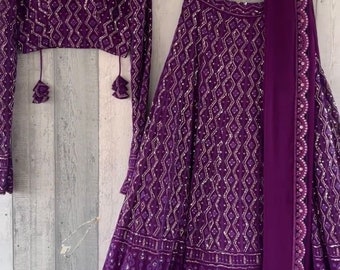 Purple lehenga choli for women indian wedding wear lehenga choli party wear lengha choli designer bridesmad indian dress custom made lahanga