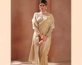Beige color deals bridal saree