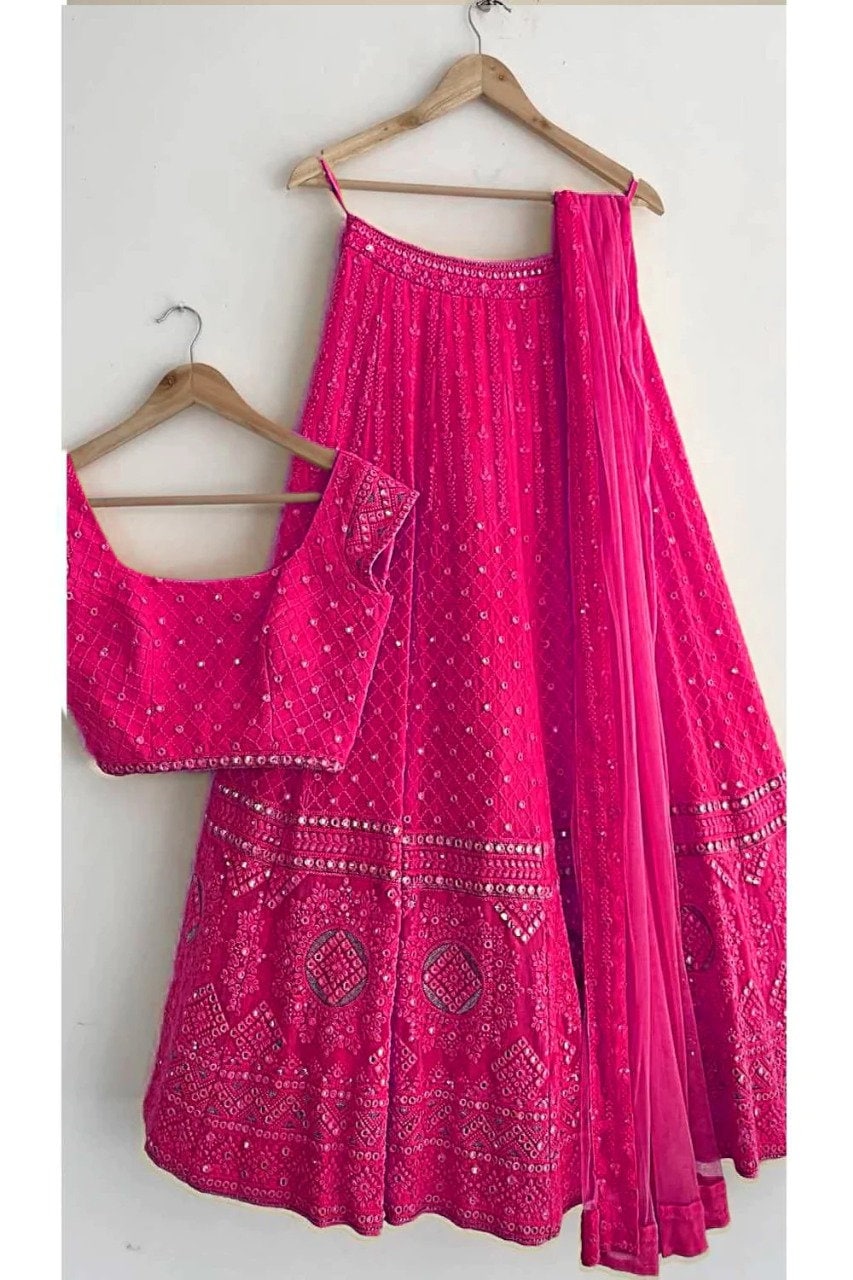 indian wedding wearDeep  Pink lehenga choli for women ready made party wear lehenga choli custom made lengha choli engagement function wear