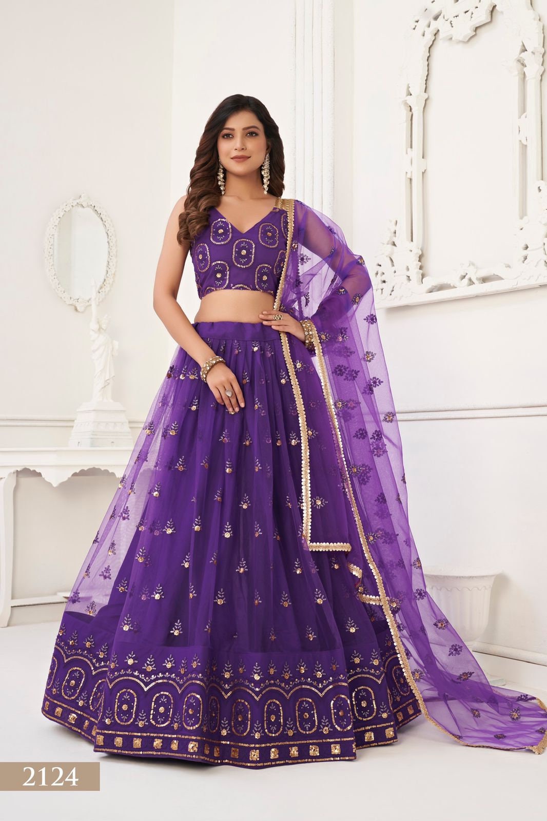 Purple wedding lehenga hotsell