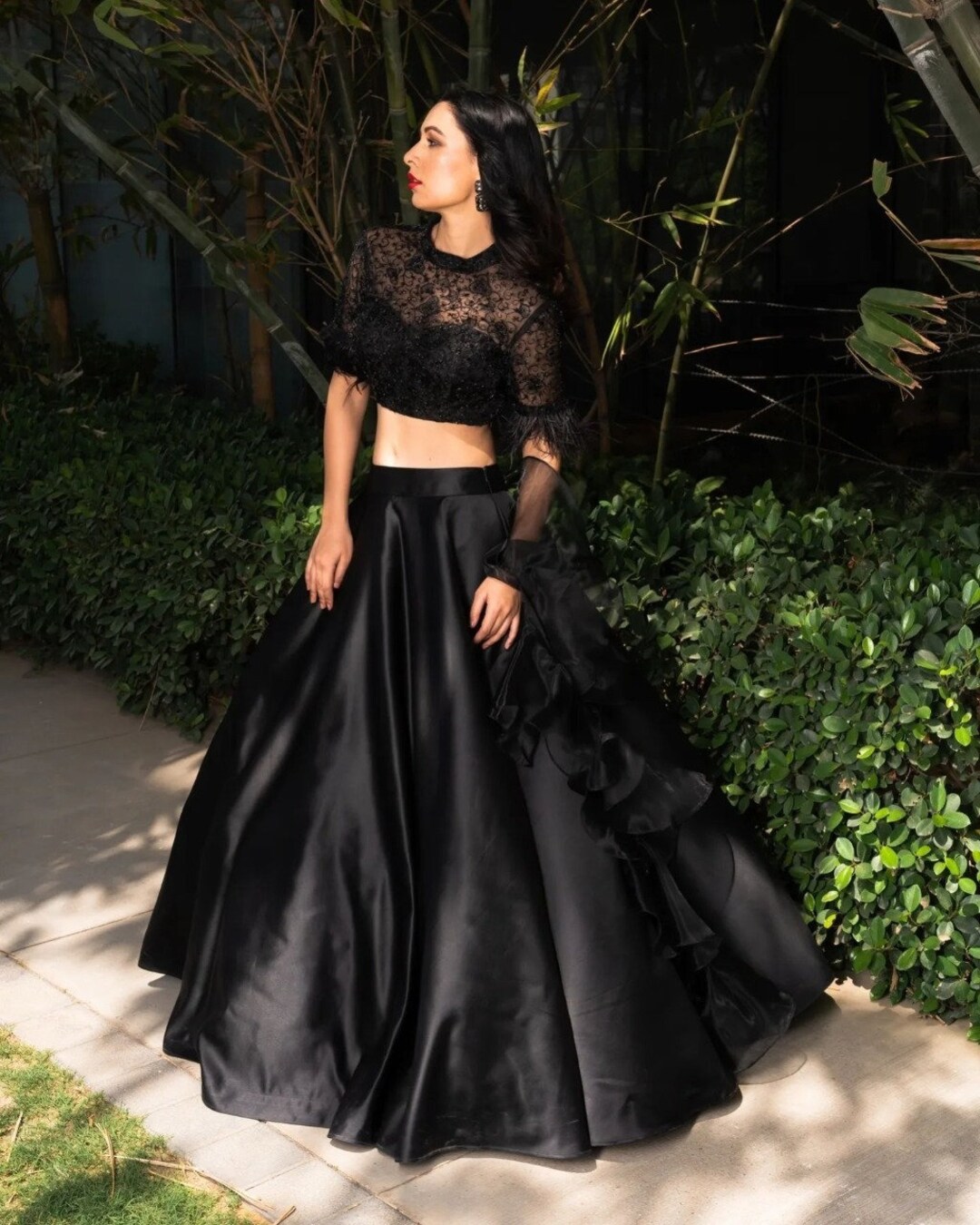 black lehenga choli for women