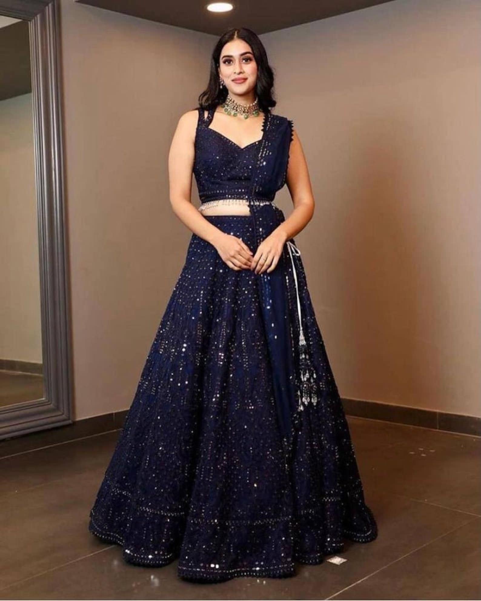 blue lehenga choli designs
