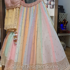 Zari Embroidered Lehenga Choli Set : Indian Wedding Guest Wear image 5