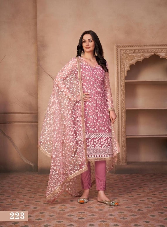 Buy Banglori Silk Indian Churidar Salwar Kameez In Grey Colour Online -  LSTV05197 | Andaaz Fashion